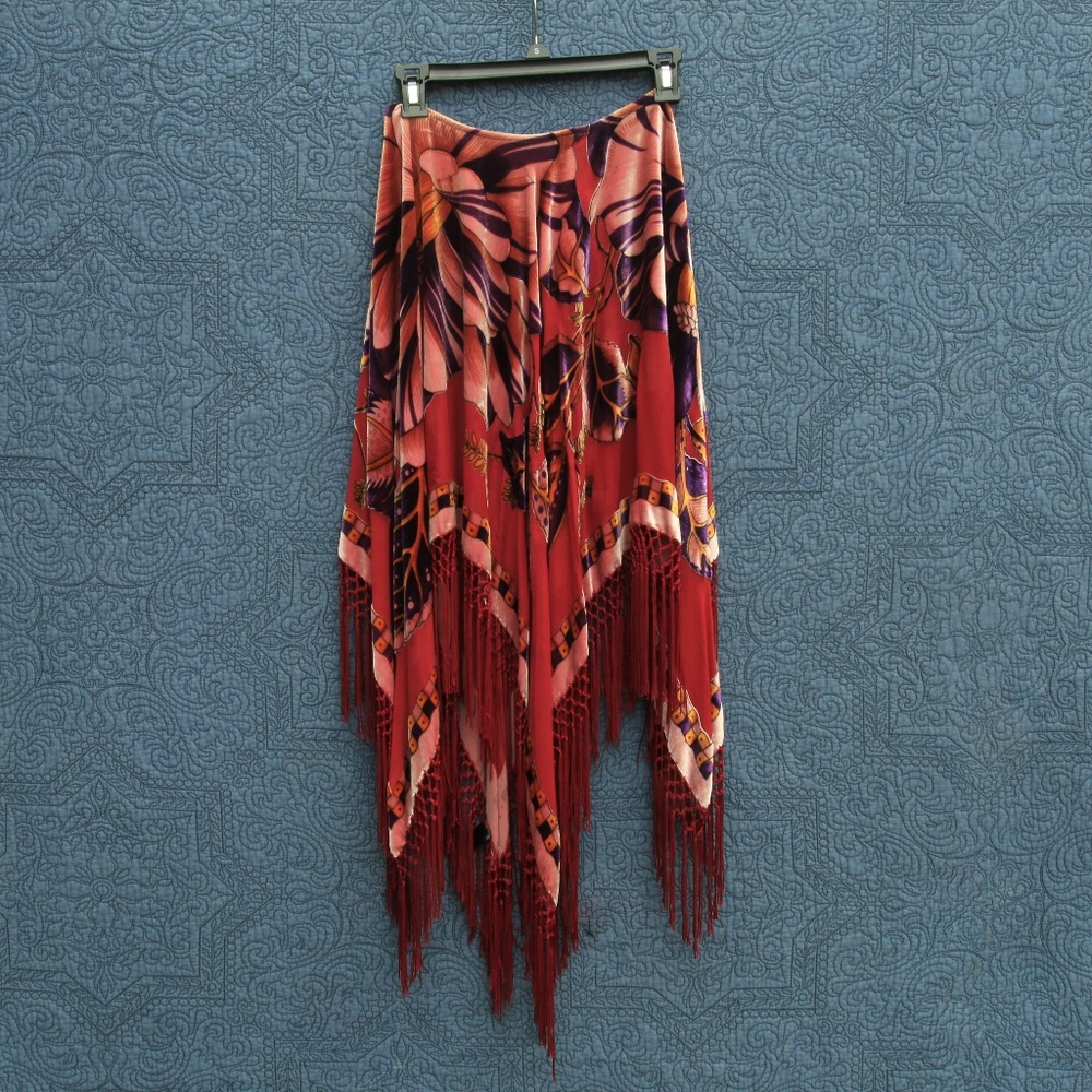 Velvet and Fringe Burnout Shawl